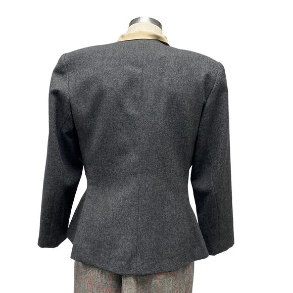 Vintage Lilli Ann I Magnin Womens Grey 3 Button Tailored Blazer - Picture 11 of 11